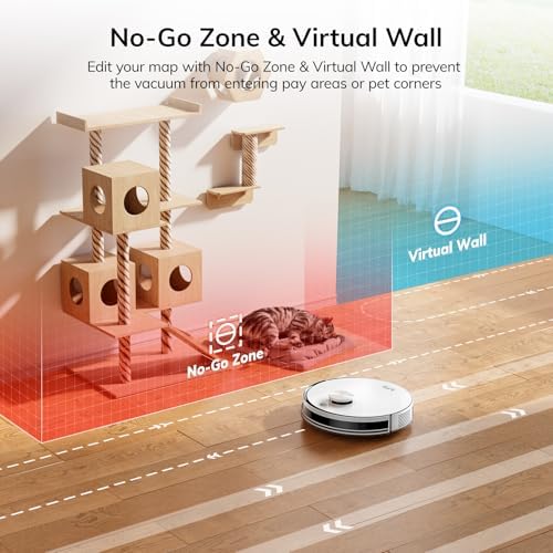 ILIFE A30s Robot Vacuum, 10000Pa Max Suction | LiDAR Navigation, Home Mapping, No-Go Zone, 150 Mins, App, Voice and Remote Control, for Hard Floor, Carpet and Pet Hair