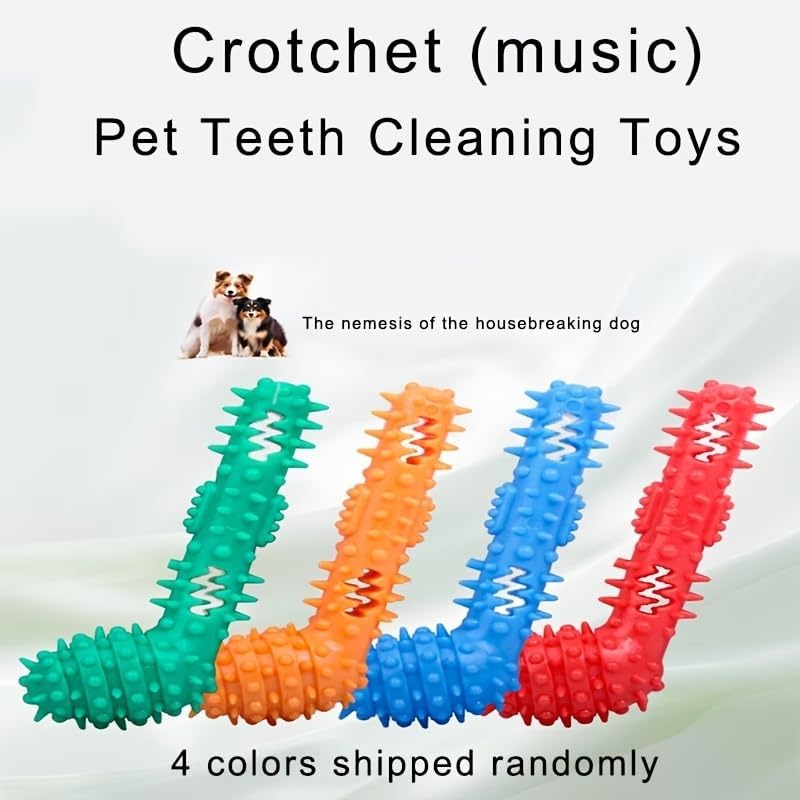 Musical Note Dog Chew Toy with Treat Dispenser, Dental Cleaning Interactive Toy for Small & Medium Dogs, Self-Play Boredom Relief, No Battery, Random Color