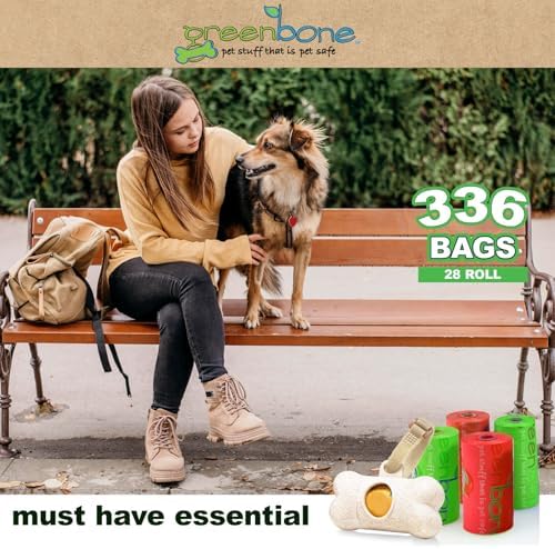 Greenbone Jar-O-Refills Dog Poop Bags & Dispenser, 28 Rolls