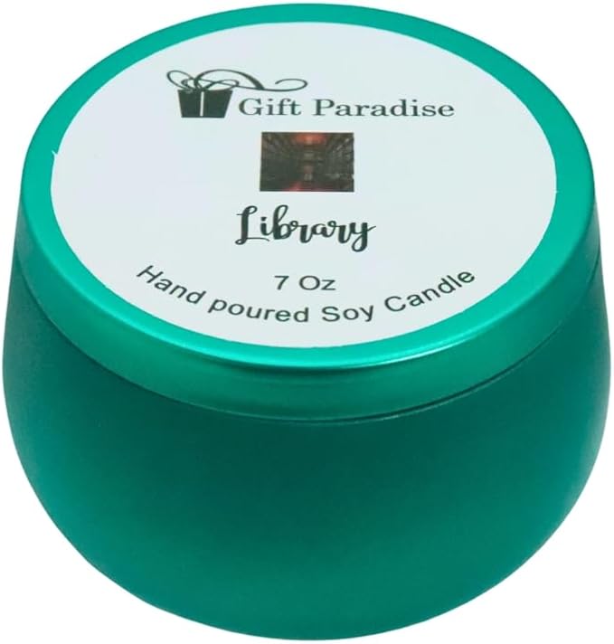 Library Scented Candle, Soy Wax Candle, 7oz, Antique Sandalwood, Aged Books, Book Lover's, Old Book Store, Non Toxic, Soy Wax Amber jar, Wooden Wick, Gift for Student, Librarian