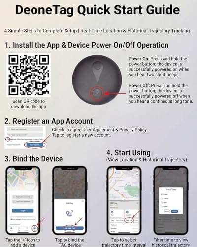 GPS Tracker for Dogs, Smart Dog Tracker with Real-Time Location, for Android and iPhone No Monthly Fee & No SIM Card- Pet Location Tracker with Holder, IP68 Waterproof, Indoor & Outdoor Pet Safety Use