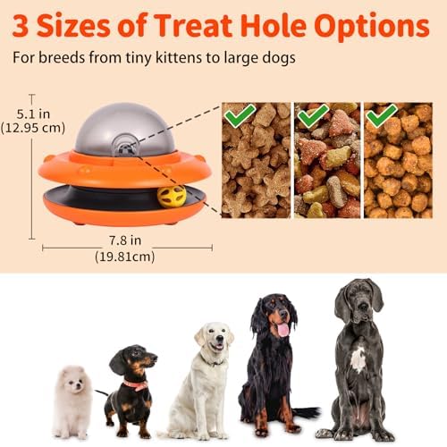 Interactive Dog Puzzle Toy Feeder - Automatic Dog Enrichment Treat Dispensing with Remote Control, Rechargeable Electronic Ball Track Toy, Pets IQ Training Mental Stimulation Slow Feeder