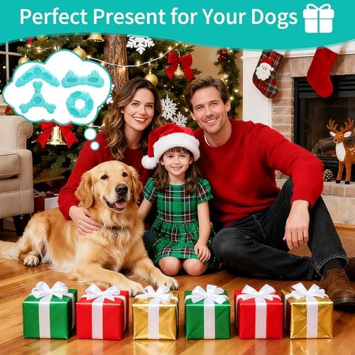 Natural Rubber Dog Chew Toys 4 Pack Tough Dog Toys for Aggressive Chewers