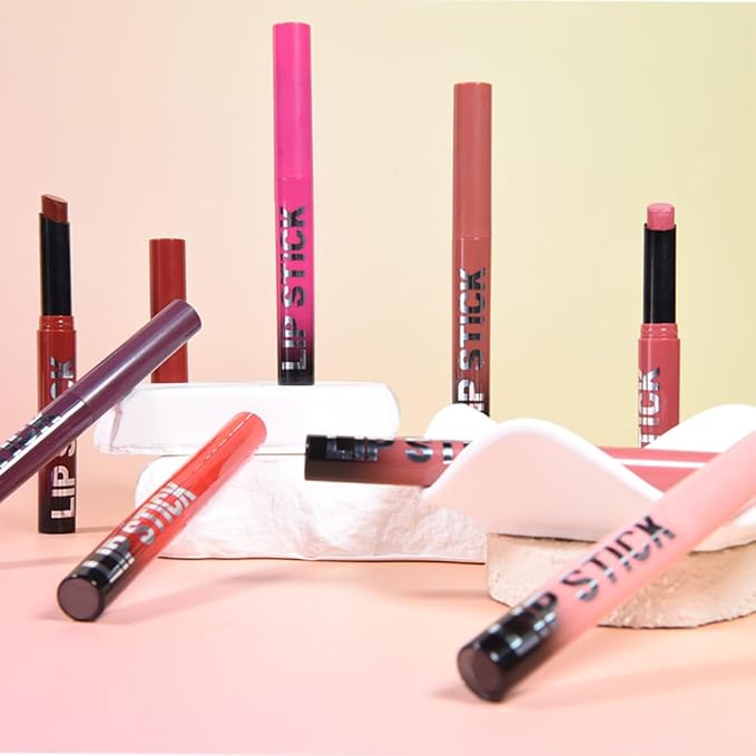 Matte Lipstick Crayon for Women, Cherry Red Lip Stick Pencil 24 Hour Long Lasting Waterproof, Non-Drying Hydrating Formula Lip Gloss Makeup, Vegan & Cruelty-Free, 07