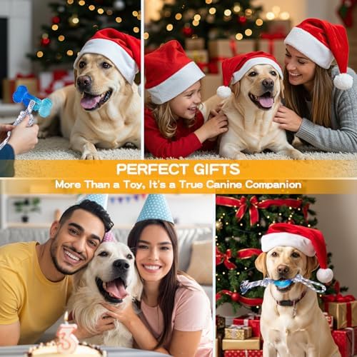 3 Pack Dog Chew Toys for Aggressive Chewers, Multiple Textures & Rope, ndestructible Tough Durable Interactive Dog Toys, Puppy Chew Toys for Teething, Blue Star&Bone&Small Circle