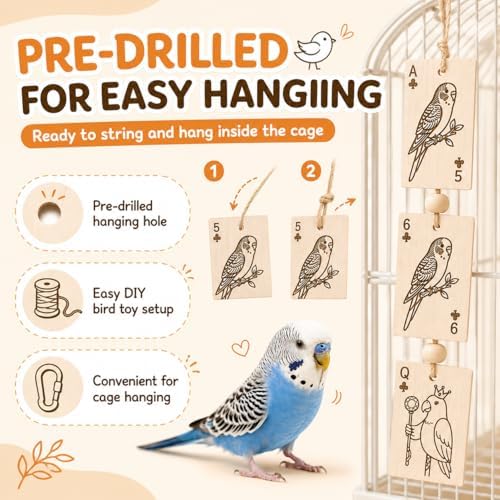 Natural Balsa Wood Bird Chew Toy 13 Count, Shredding Toy for Bird