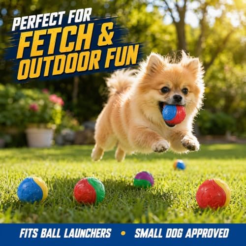 10-Pack Durable Dog Training Balls, Durable Chew Toys for Puppy and Small Breeds, Bouncy Interactive Fetch Toys for Garden Herding and Agility Play (Assorted Colours)