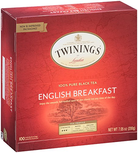 Twinings English Breakfast Tea K-Cup Pods, 24 Count (Pack of 1) + English Breakfast Tea Bags, 100 Count (Pack of 1)