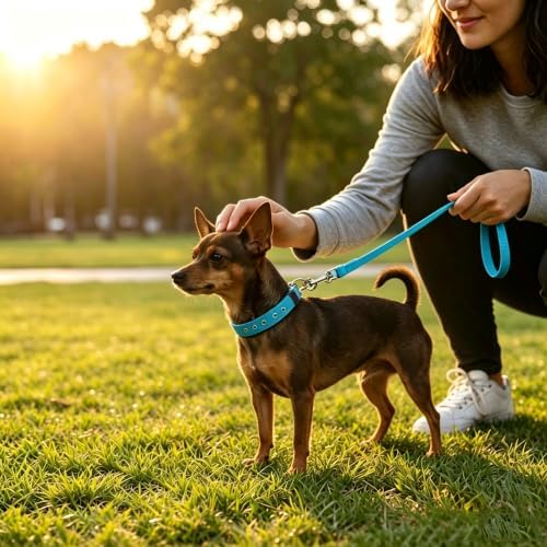 Reflective Dog Collar for Small Dogs Wide Padding 6 Holes Adjusta