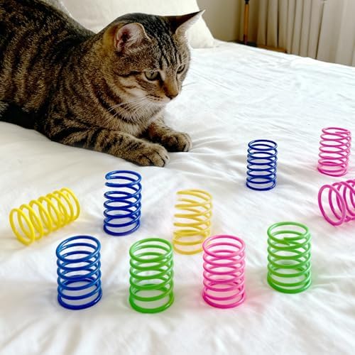Cat Toys for Indoor Cats, 60 Pack Interactive Cat Spring Toys