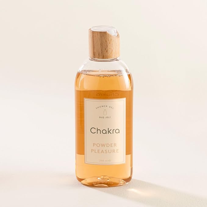 Chakra Body Wash for Women & Men - Moisturizing Shower Gel for Deep Cleansing and Silky Skin - Gentle Daily Body Care with Long-Lasting Freshness, 8.45 fl oz, Powder Pleasure