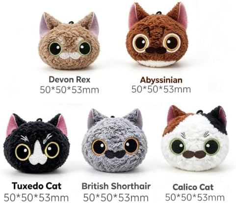 Interactive Cat Toy with Realistic Meow Sounds, Touch Activated Self Play Plush Kitten Toy, Durable Bite Resistant Cat Plush Ball, Cat Entertainment Toy for Indoor Cat (British Shorthair)