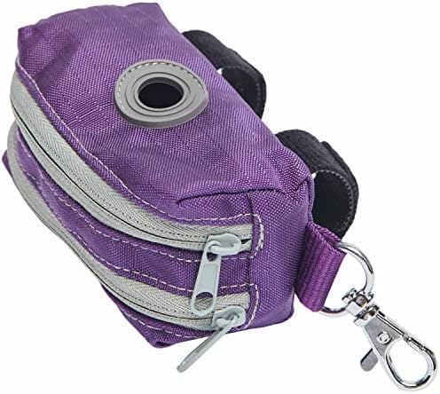 Blueberry Pet Dog Poop Bag Holder - Dark Orchid Dispenser with Dual Zippers, Dog Poop Bags Rolls, Dog Leash Attachment, Includes 1 Free Roll, Compact, Durable, Ideal for Dog Owners