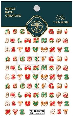 Christmas Nail Stickers for Nail Art, 5D Embossed Self-Adhesive Number Nail Decals, Nail Supplies Nail Art Design Accessories for Women and Girls Manicure DIY Decoration
