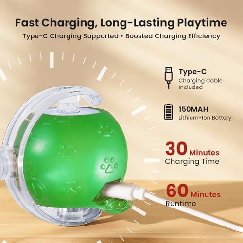 Rocfish Durable Interactive Cat Toys for Indoor Cats (Green, 03)