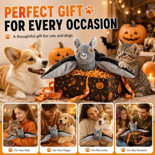 Flying Bat Dog Toy,Flying Bat Toy for Dogs & Cats,Flapping Wings Cute Bat