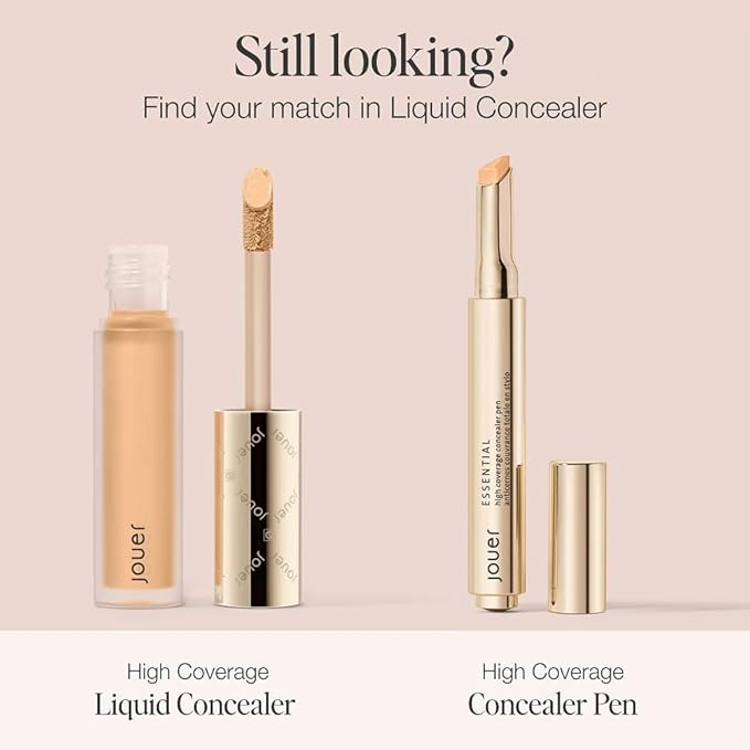 Jouer Essential High Coverage Liquid Concealer - Brightening Concealer - Color Corrector for Under Eye Dark Circles, Spot Coverage, and Eye Primer - Soft Matte Finish, Wheat