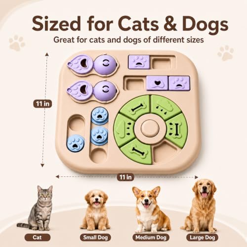 Dog Puzzle Toy, Interactive Treat Puzzle Feeder for Small and Medium Dogs