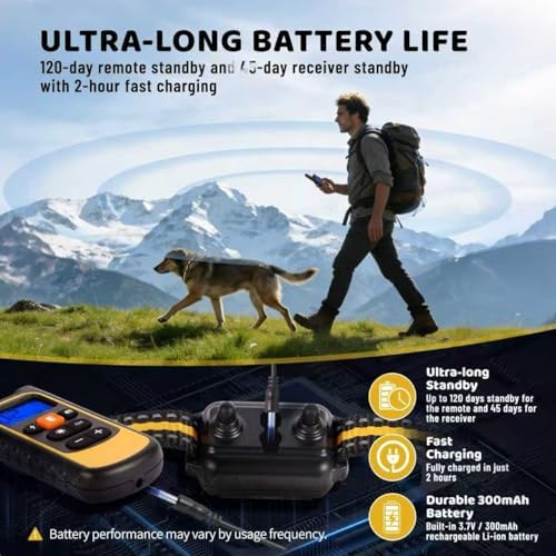 Waterproof Dog Training Collar with Remote, 3 Modes, 3300FT