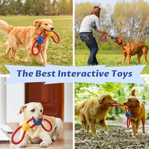 Aitmexcn Dog Rope Toy, Tough Tug of War Toy for Medium and Large Dogs