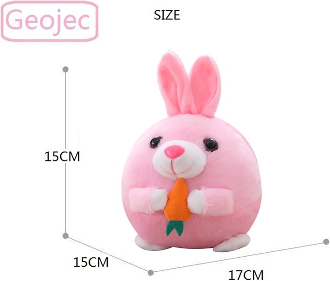 Interactive Dog Toys, 2026 New Active Moving Pet Plush Toy, Rechargeable Squeaky Dog Ball Toy with Talking Sound, Washable Cartoon Bunny Plush Toy for Dogs Puppies (Pink Bunny)