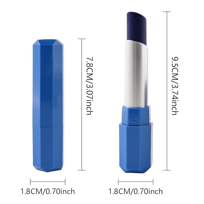 Dark Blue Shimmer Lipstick - Pigmented Lip Crayon & Face Paint Stick for Women Everyday Halloween Birthday Party Wear, Younger-Looking Glitter Lip Makeup, Labial para fiesta de disfraces 14