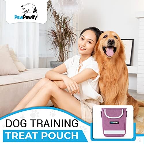 Dog Training Treat Pouch – Treat Bag for Dog Training with Built-in Poop Bag Holder – Waist Dog Training Pouch with Reflective Strips – Waterproof Fanny Pack for Dog Training