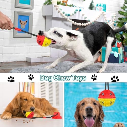 Coolplay Suction Cup Tug of War Toy for Aggressive Chewers, Interactive Treat Dispensing Rope Toy, Dog Enrichment Toys