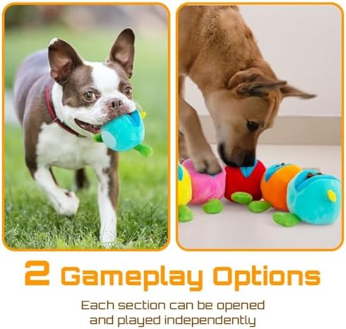 AWOOF Dog Snuffle Toy, Squeak Dog Toys for Stress Release & Boredom Relief, Dog Puzzle IQ Training, Snuffle Foraging Instinct Training, Detachable Puzzle Enrichment for Medium Small Dogs