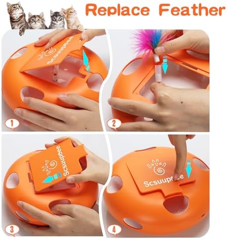 Cat Toys, Rechargeable Interactive Cat Toy, Orange
