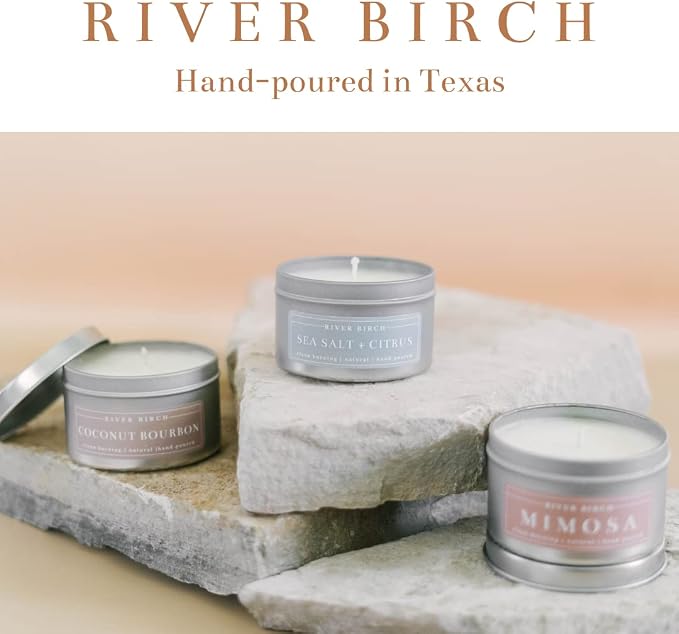 River Birch Candles Pumpkin Spice Scented Candle | Premium, All-Natural, Non-Toxic, Soy Candles | 8 oz. Silver Tin Travel Candle | Cozy Relaxing Gifts for Home