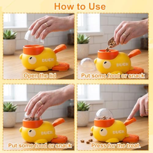 Duck Treat Dispenser for Cats and Small Dogs to Train Problem-Solving Skills,Carrot Rope,Engaging Playtime Activity for Dogs