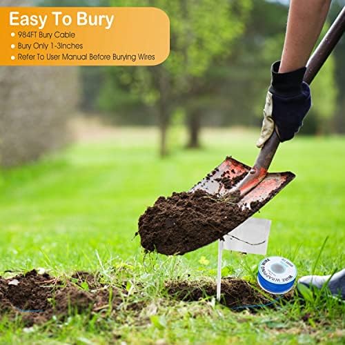 Electric Dog Fence System – Wireless Pet Containment System with Dual Waterproof Shock Collars, 984 Ft Underground Wire Covers 1.2 Acres for Small, Medium & Large Dogs (4 lbs+)