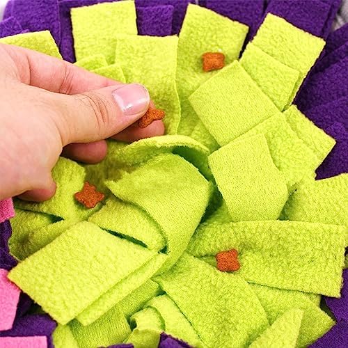 Vedem Small Animal Snuffle Mat Fleece Foraging Mats Interactive Feeding Toy Rabbit Guinea Pig Rat Hamster Anti Slip Treat Dispenser (Multi-Colored)