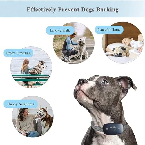 Dog Bark Collar - Automatic Anti Bark Training Device with Beep, Vibration, and Shock Modes, 7 Sensitivity Levels, IPX6 Rainproof, USB Rechargeable, for Small Medium Large Dogs