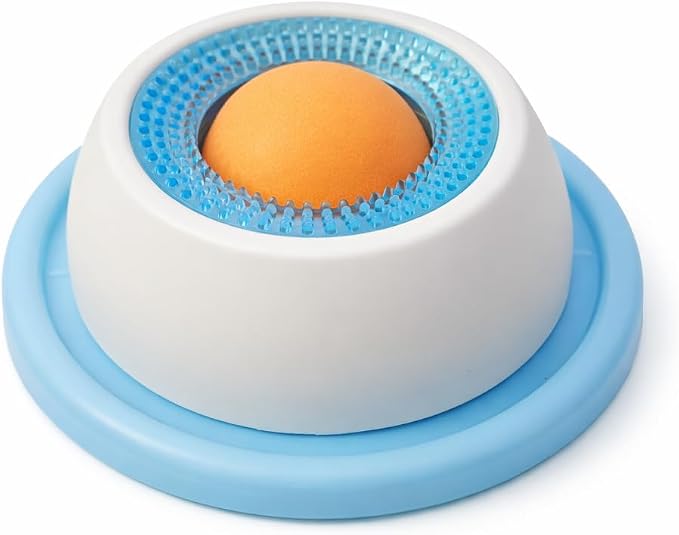 Calming Lick Bowl for Dogs & Cats, Non-Slip Slow Feeder with a Rotating Lick Ball for Liquid & Wet Food, Anxiety Relief Enrichment Toy that Keeps Pets Busy, Happy & Engaged, 1 Pack