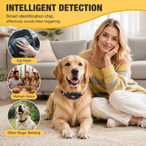 2026 Upgraded Bark Collar for Large Medium Dogs (20-150 LBs) – 3 Humane Modes Beep & Vibration, 8 Sensitivity, IP67 Waterproof, Ultra-Light Anti Barking Training Collar