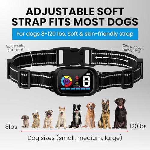 Dog Bark Collar for Small Medium Large Dogs with Dog Whistle 8–120lbs, Dual-Trigger Smart Anti Bark Collar Sound & Vibration Detection, 5 Training Modes, 5 Sensitivity Levels, IPX7 Waterproof