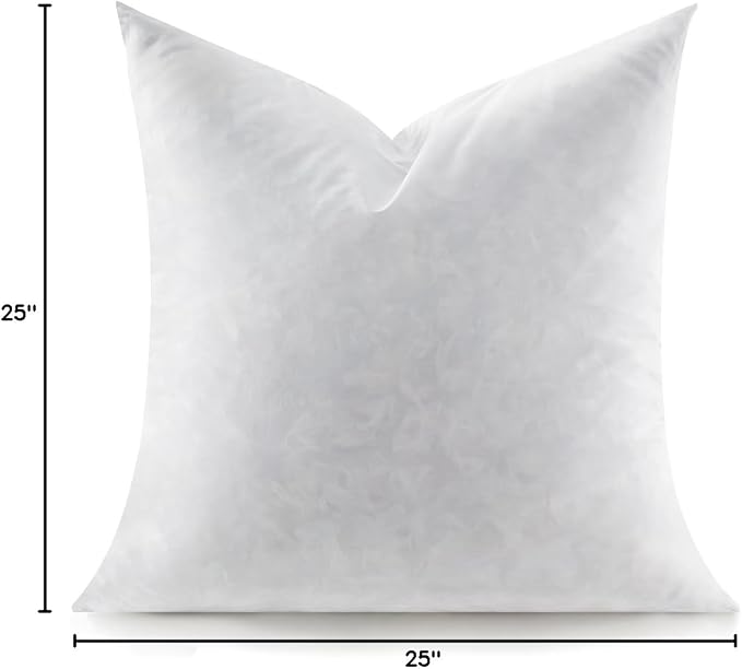 24x24 Feather Throw Pillow Insert, Decorative Pillow Insert for Covers, Fuller Fit with Soft Support for Bed and Couch