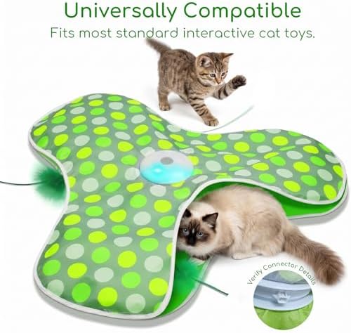 6-Pack Replacement Feathers for Hide and Seek Interactive Cat Toy, Upgraded Durable Wand Attachments Compatible with Umosis and Sofolor Automatic Kitten toys, Moving Feather Refills for Indoor Cats