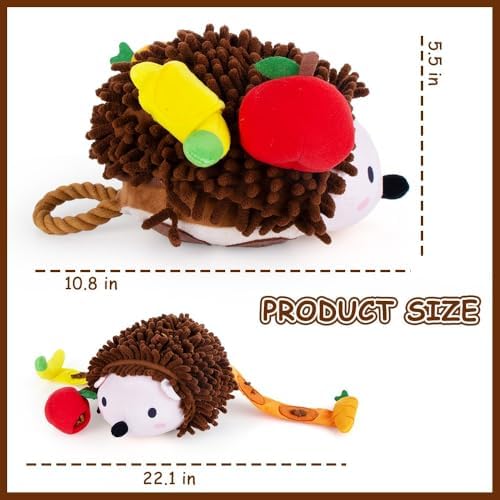 AWOOF Dog Snuffle Toy Dog Enrichment Toys Interactive Puzzle Dog Toys Encourage Natural Foraging Skills Slow Feeder for Training and Stress Relief, Cloth Strip Hiding Food Chew Toys with Squeaky Toy