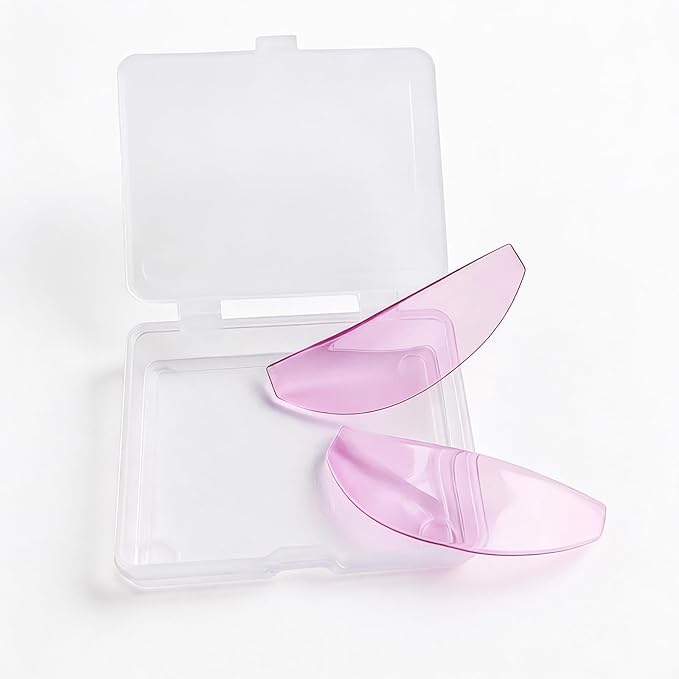 Pink Silicone Lash Lift Shields, 1 Pair Reusable Korean Style Eyelash Perming Pads, Super Sticky Flat Shields for Lash Lifting and Softening, Professional Eye Lash Perm Tools for Women Beauty