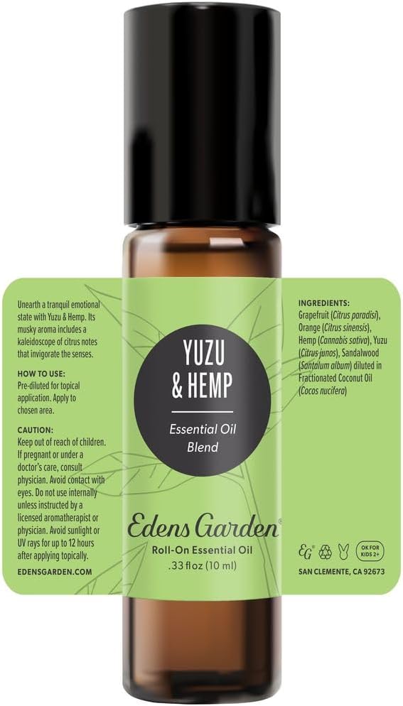 Edens Garden Yuzu Essential Oil Roll-On Blend- 100% Pure Premium Grade, Natural, Therapeutic, Aromatherapy, Kid & Skin Safe, The Best for Body, Wellness Pre-Diluted 10 ml (.33 fl oz)