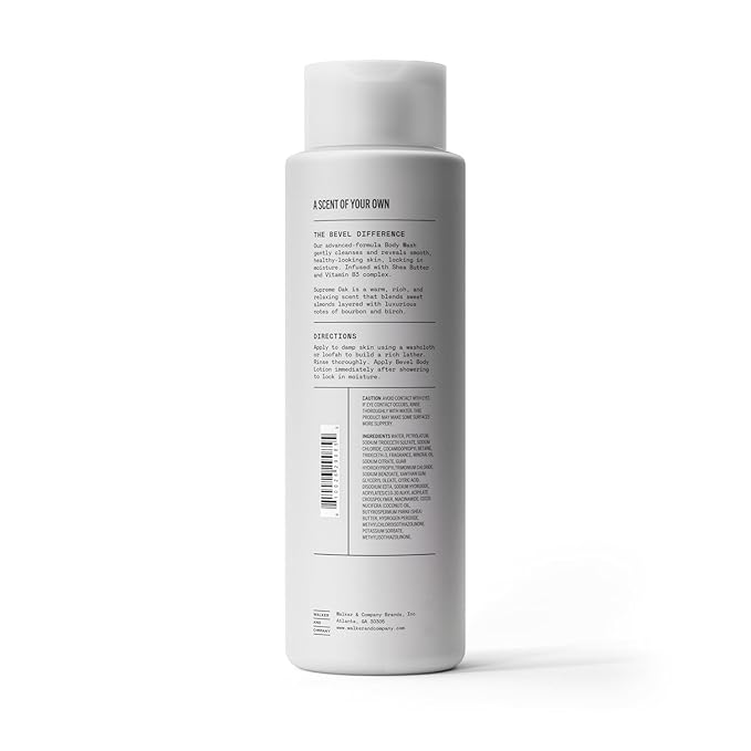 Bevel Moisturizing Body Wash for Men - Supreme Oak Scent with Shea Butter, Vitamin B, and Coconut Oil, 16 Oz(Packaging May Vary),2 Count (Pack of 2)