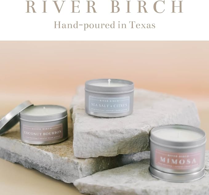River Birch Candles Tobacco Vanilla Scented Candle | Premium, All-Natural, Non-Toxic, Soy Candles | 8 oz. Silver Tin Travel Candle | Cozy Relaxing Gifts for Home