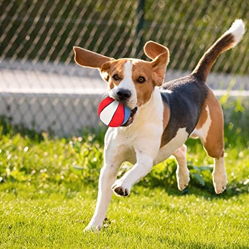 Interactive Dog Balls, 2 Pack Plush Squeaky Dog Toys Balls for Dogs, Football Basketball Dog Toy Ball Indoor Outdoor Sports Stuffed Puppy Toy for Small Medium Dog(Football+Basketball)
