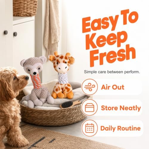 Interactive Dog Toys for Aggressive Chewers,Plush Squeaky Dog Toy (B)