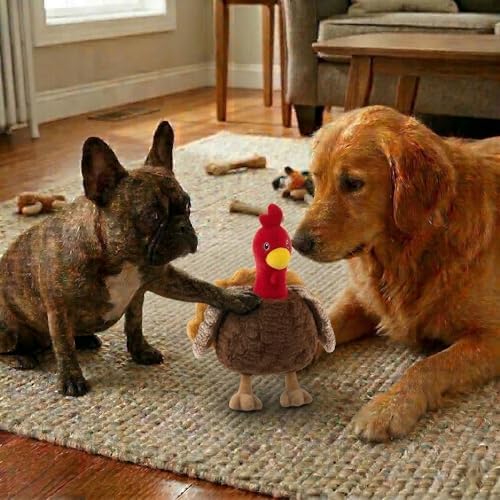 Fuzzl Plush Super Soft Sir Gobbles Turkey Dog Toy & Comforter – Cuddly Plush with Squeaker, Gentle Dog Toy for Puppies & Small, Medium & Large Dogs