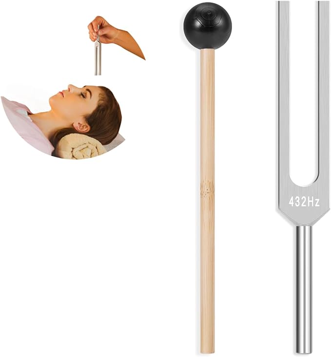 Tuning Fork 432hz with Reflex Hammer for Healing Chakra Set,Healing/Sound Therapy/Aluminum Alloy Sensory Tuning Fork Activator for Healing, Therapy Non Magnetic