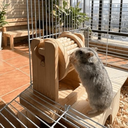 Hamster Enrichment Toys,Wooden Rat Toys for Pet Rats & Mice,Interactive Foraging Puzzle Feeder for Syrian, Dwarf - Small Animal Treat Dispenser